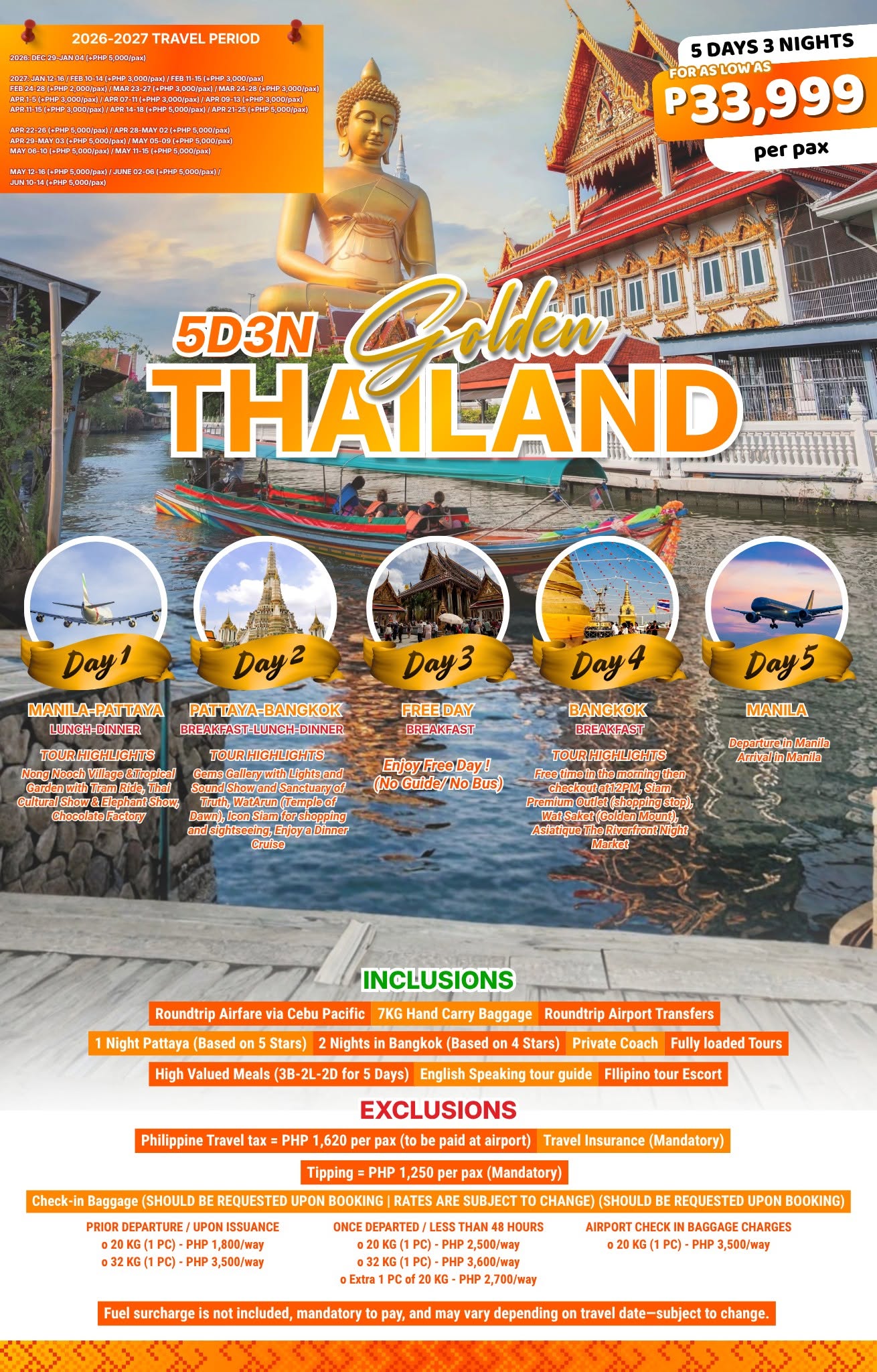 Golden Thailand travel package poster