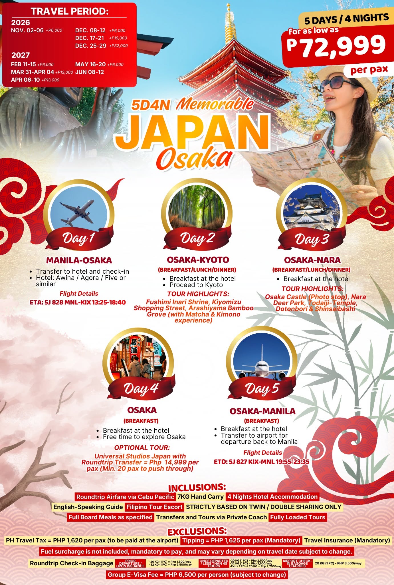Memorable Japan — Osaka travel package poster