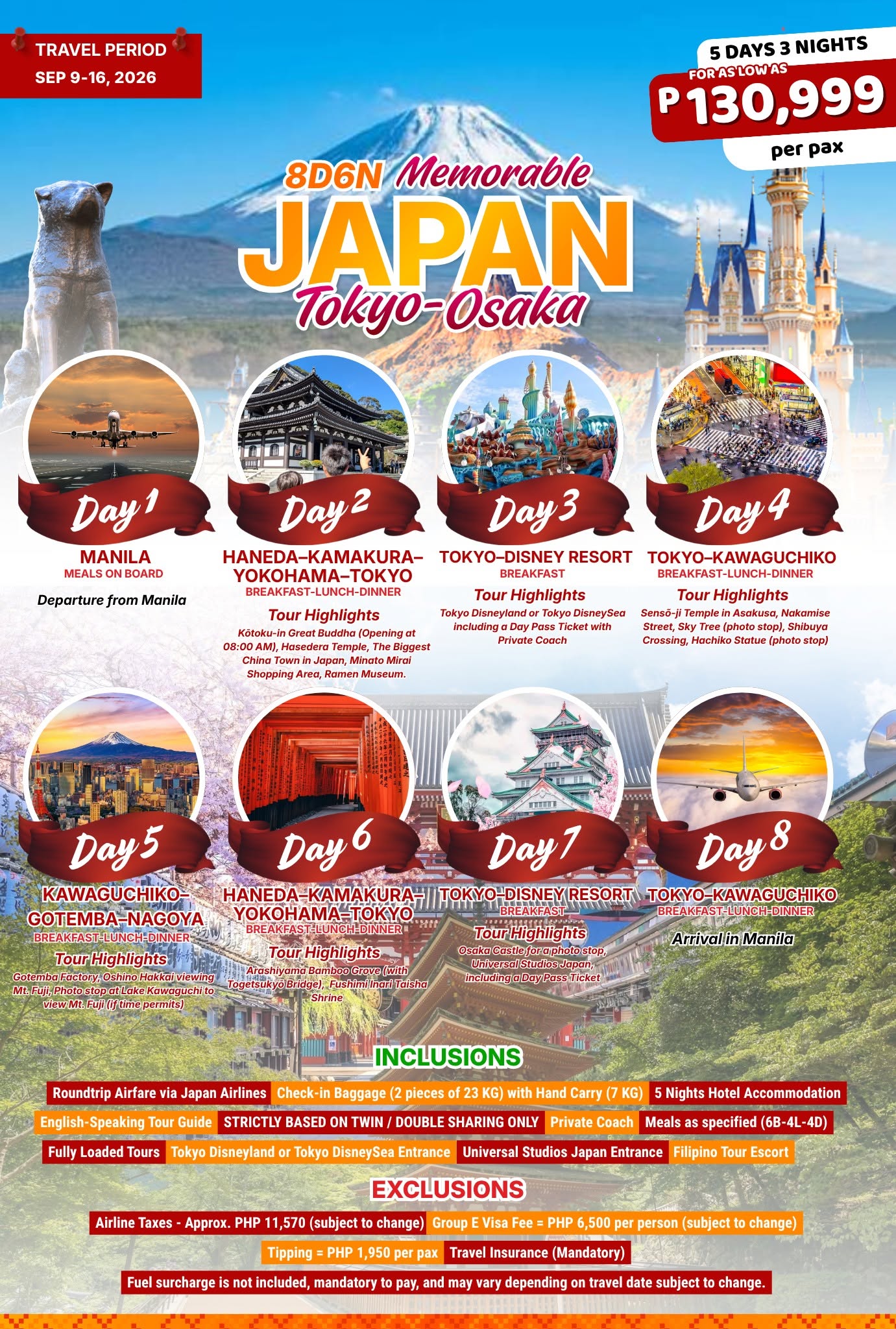 Memorable Japan — Tokyo to Osaka travel package poster
